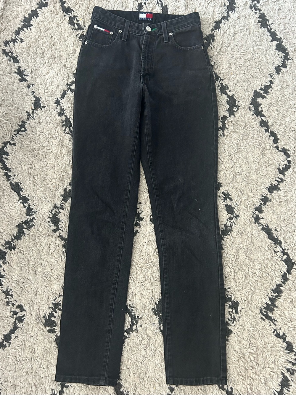 Tommy Hilfiger Black Skinny Jeans with Signature Flag